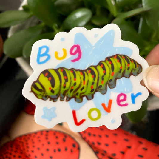 "Caterpillar Lover" Clear Vinyl Sticker
