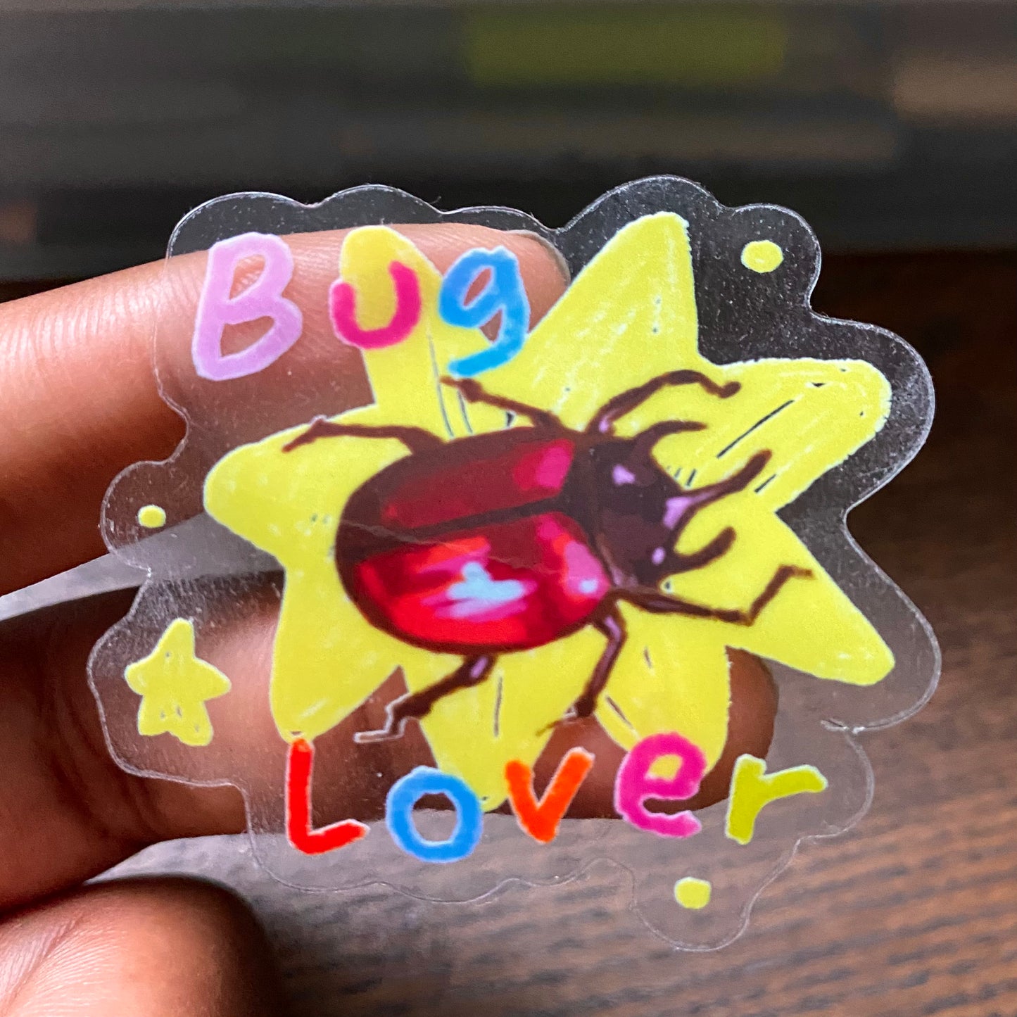 "Beetle Lover" Clear Vinyl Sticker