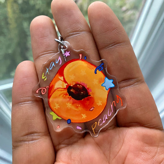 "Stay Peachy" Acrylic Keychain