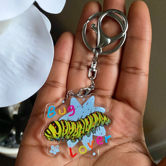 "Caterpillar Lover" Acrylic Keychain