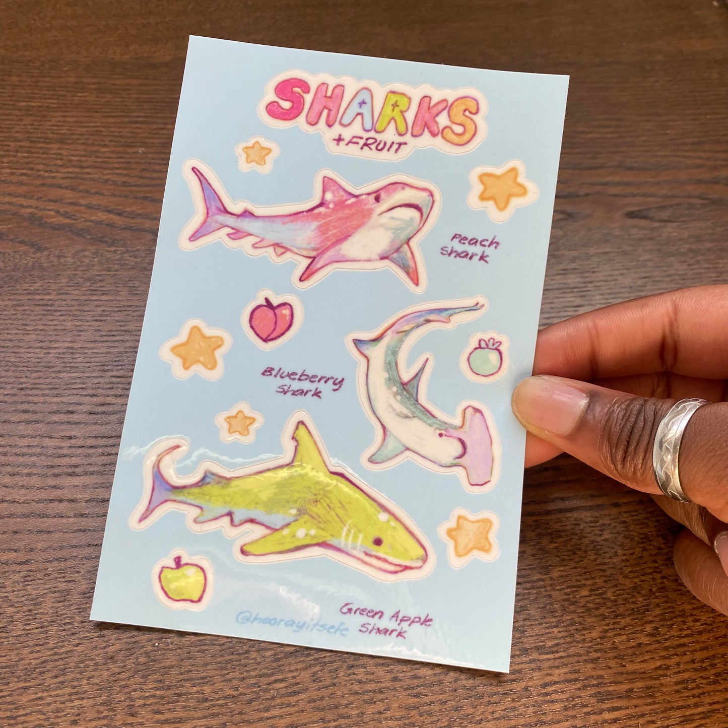 “Sharks n Fruit” Vinyl Sticker Sheet