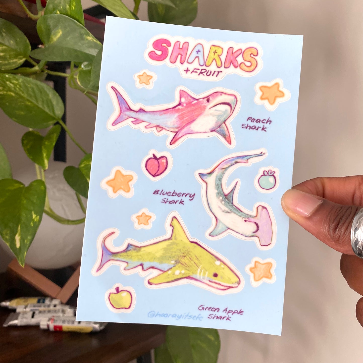 “Sharks n Fruit” Vinyl Sticker Sheet