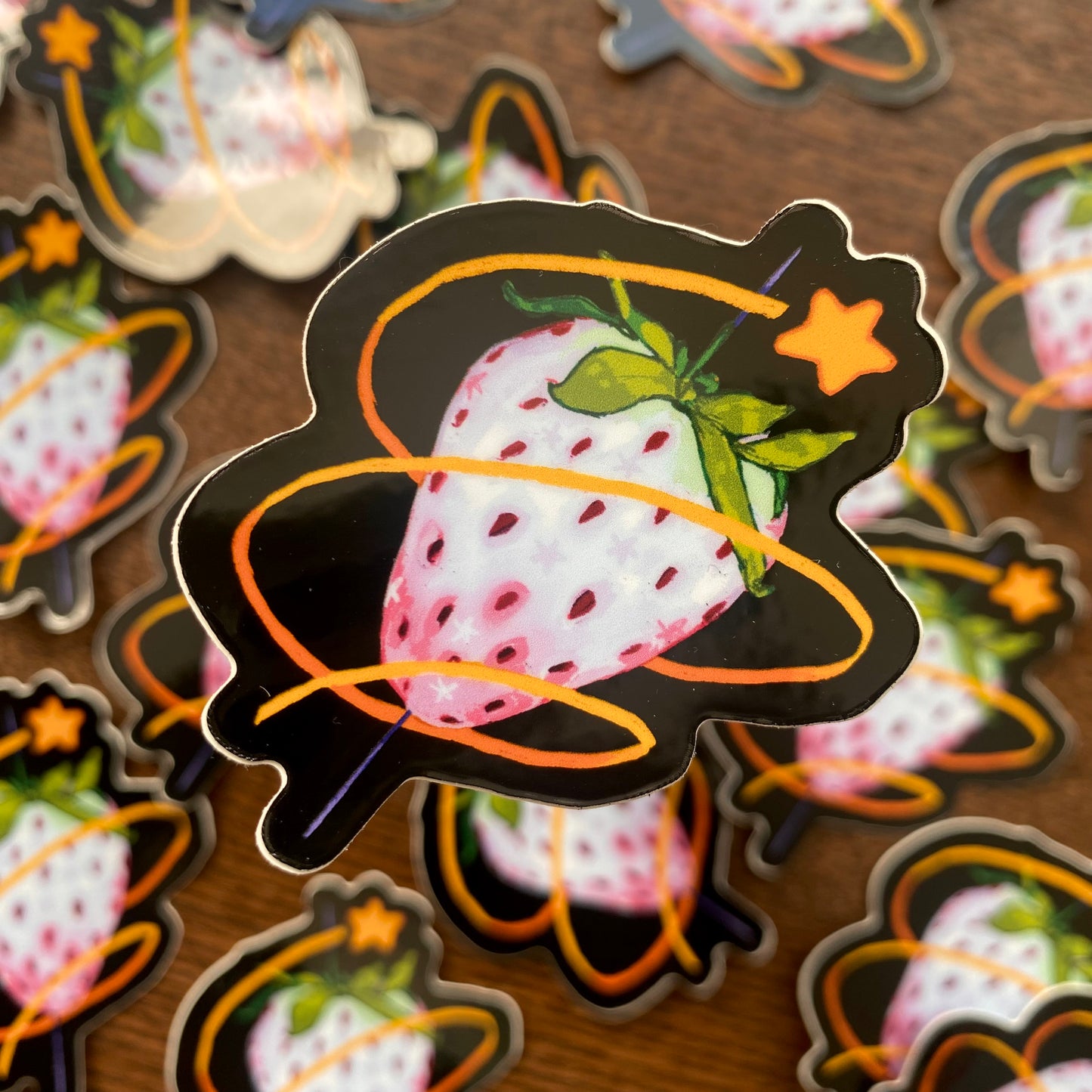 “Strawberry Swirl“ Vinyl Sticker