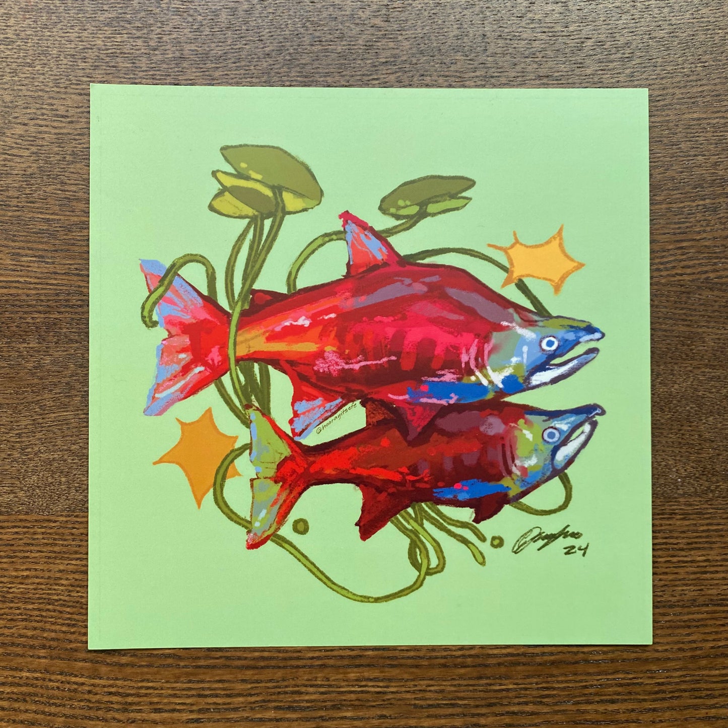 "Sockeye Salmon in the Stars" Art Print