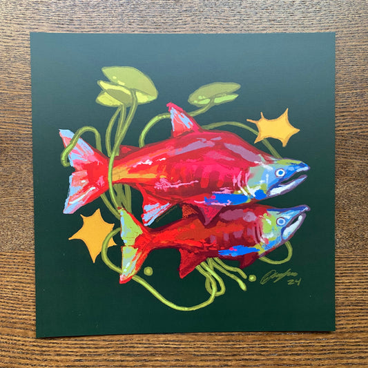 "Sockeye Salmon in the Stars" Art Print