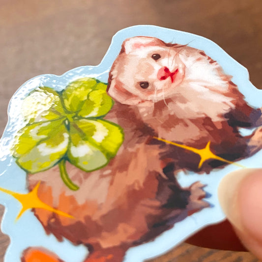 "Lucky Ferret" Vinyl Sticker