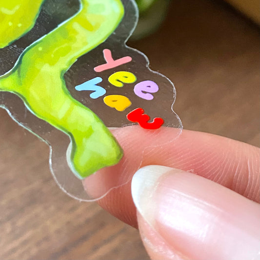 "1 Inch Yeehaw" Clear Vinyl Sticker