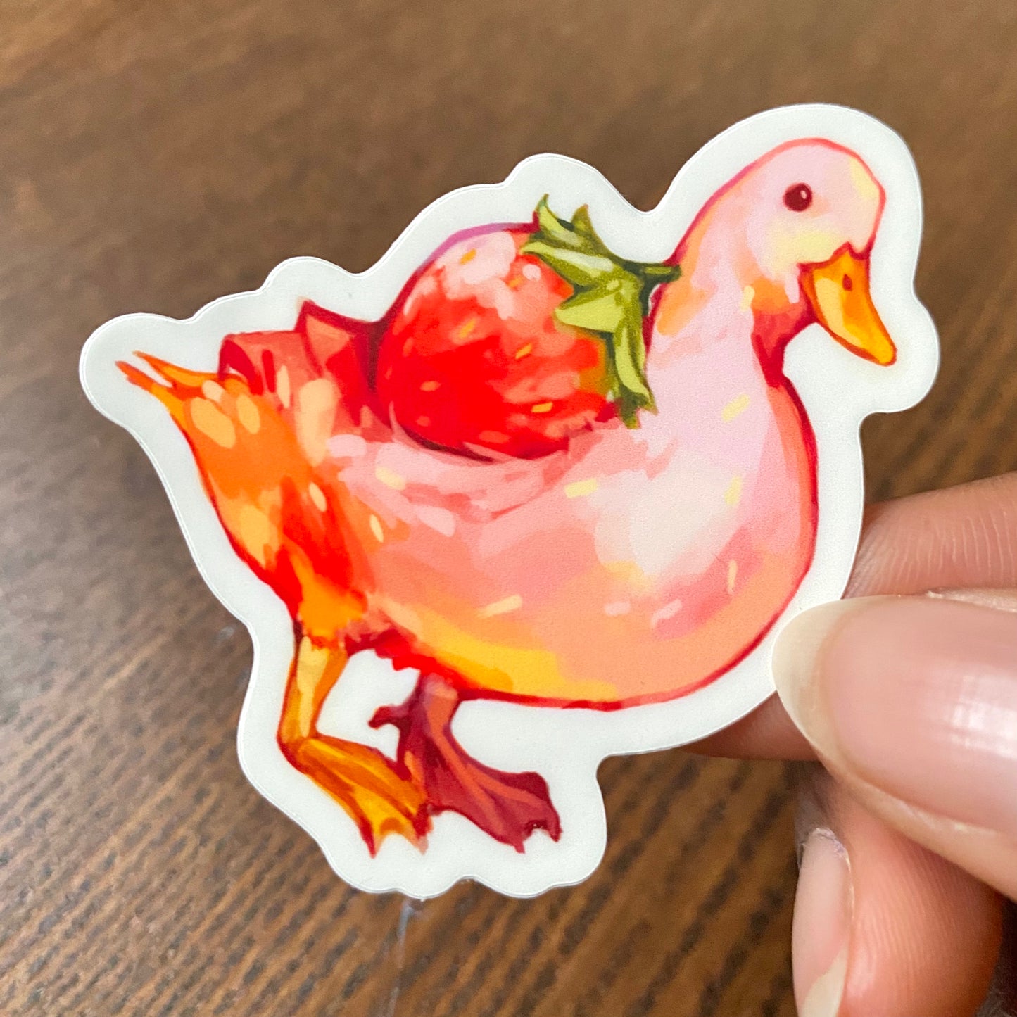 "Strawberry Duck" Vinyl Sticker