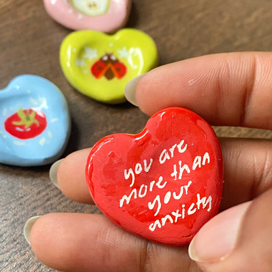 Heart Polymer Clay Worry Stones