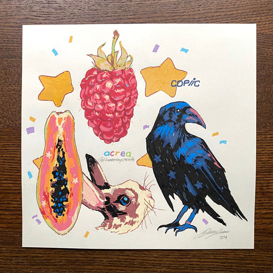 "Cuties and Confetti" Paint Marker Illustration (Original Artwork)