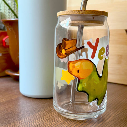 "1 Inch Yeehaw" Can-Shaped Glassware