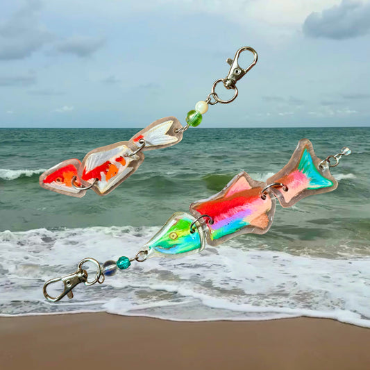 Handmade Beaded Fish Keychains