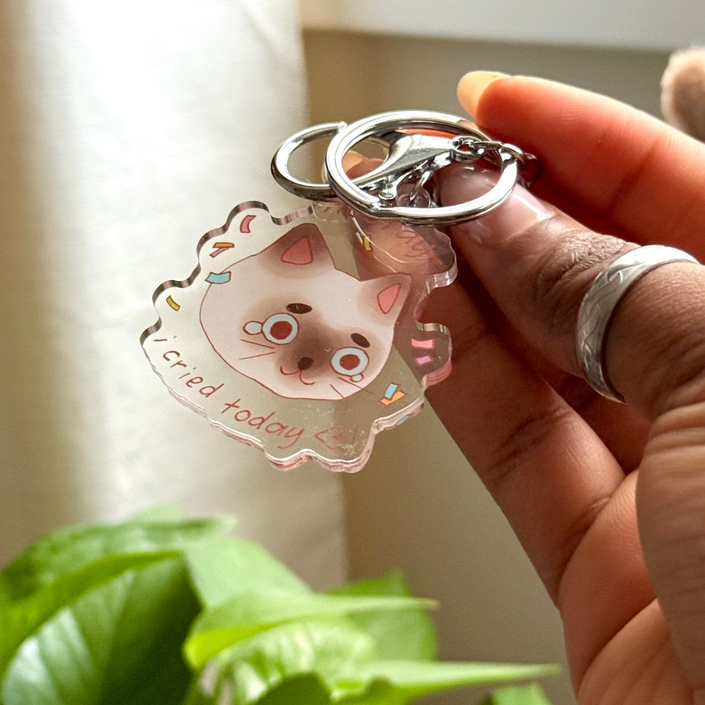 "Hooray I Cried Today" Acrylic Keychain