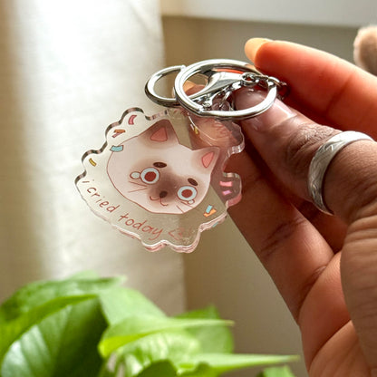 "Hooray I Cried Today" Acrylic Keychain