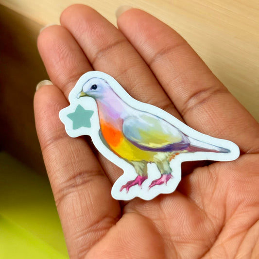 "Pollinator Power Pigeon" Vinyl Sticker