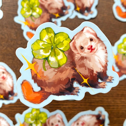 "Lucky Ferret" Vinyl Sticker