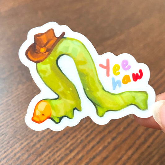 "1 Inch Yeehaw" Clear Vinyl Sticker