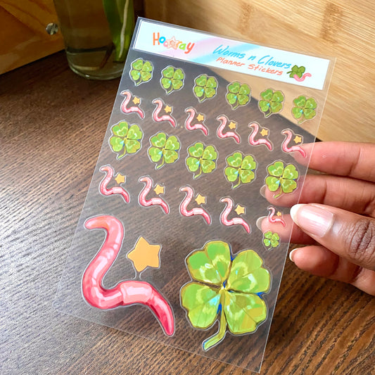 "Worms n Clovers" Planner Stickers