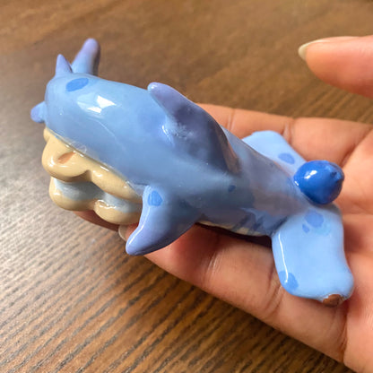 "Blueberry Shark" Polymer Clay Figurine