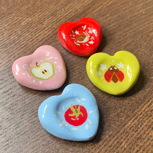 Heart Polymer Clay Worry Stones