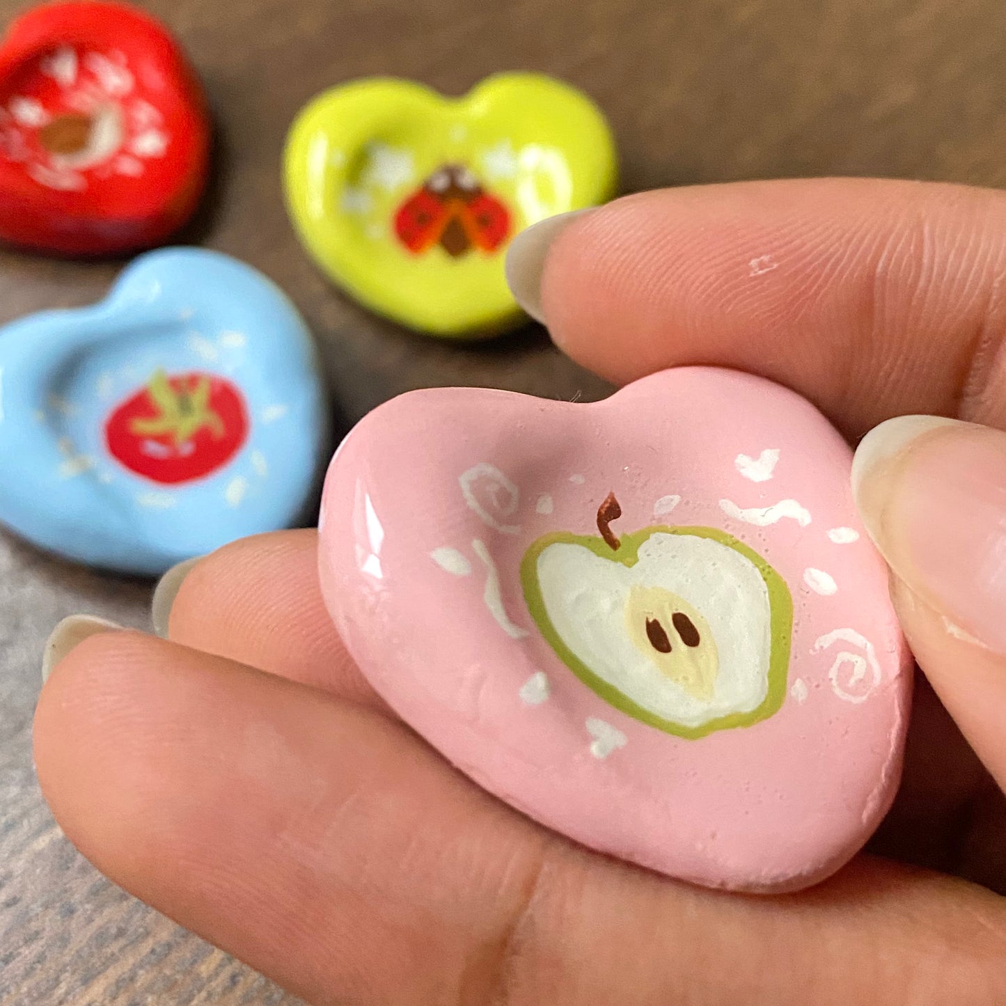 Heart Polymer Clay Worry Stones
