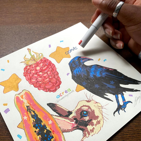 "Cuties and Confetti" Paint Marker Illustration (Original Artwork)