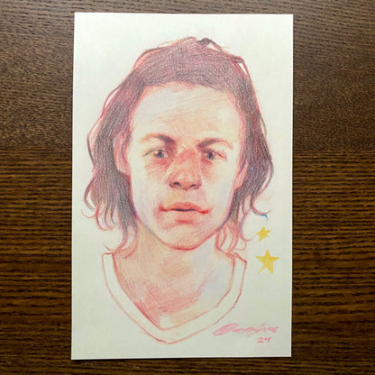 "Tomato Pink" Coloured Pencil Illustration (Original Artwork)