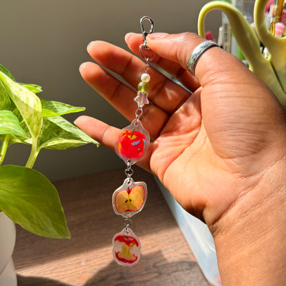 "To The Core" Handmade Beaded Keychain
