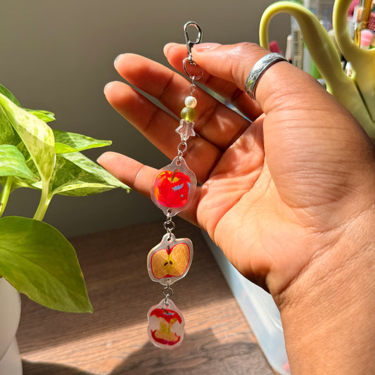 "To The Core" Handmade Beaded Keychain