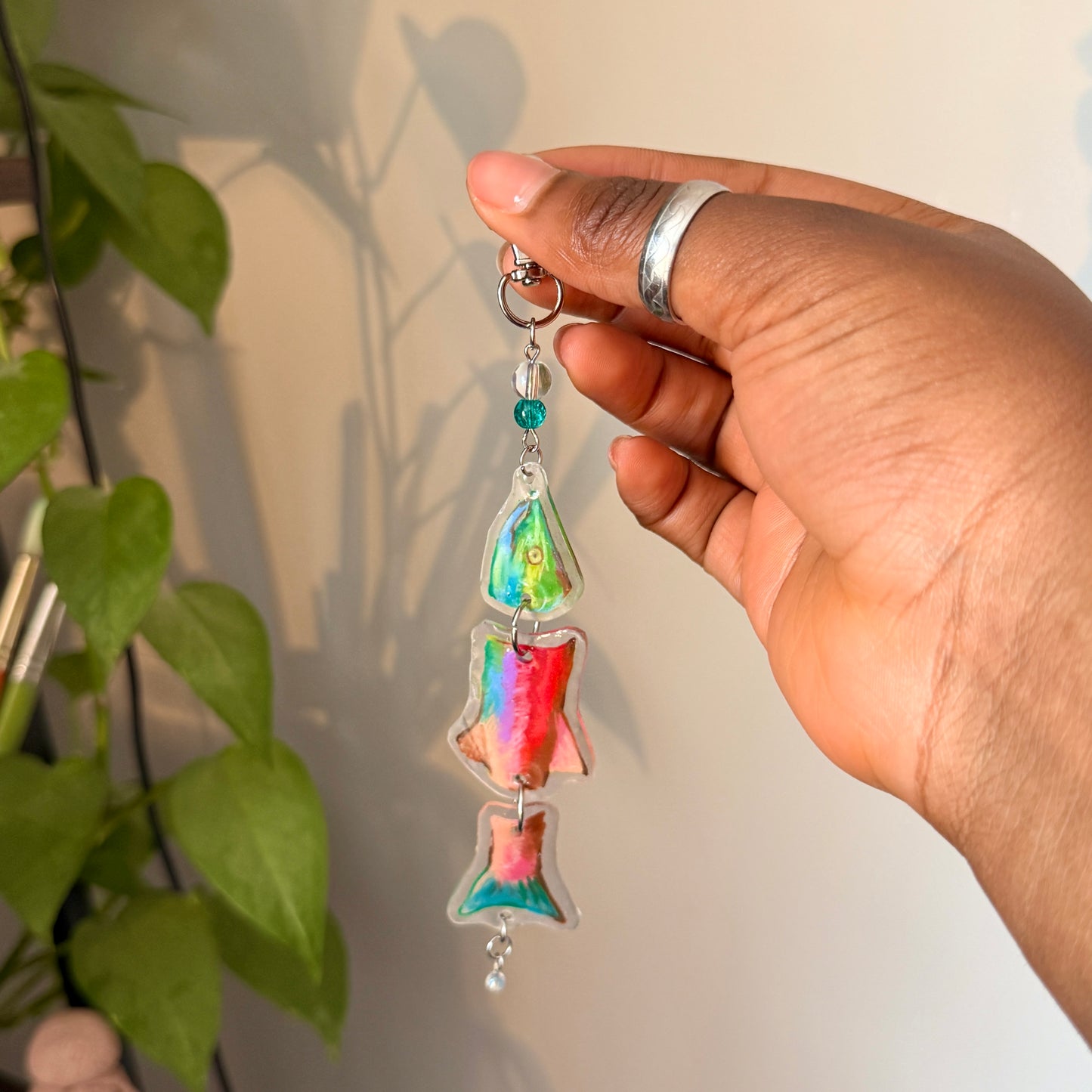 Handmade Beaded Fish Keychains