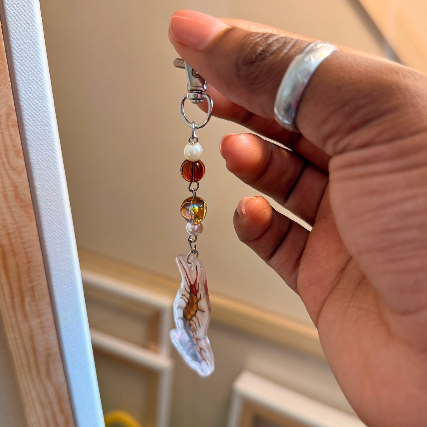 Handmade Beaded Insect Keychains