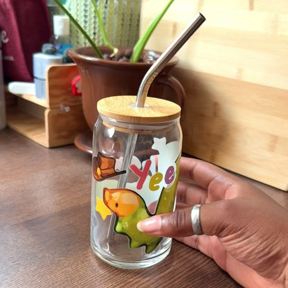 "1 Inch Yeehaw" Can-Shaped Glassware